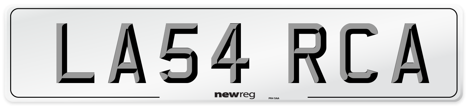 LA54 RCA Number Plate from New Reg
